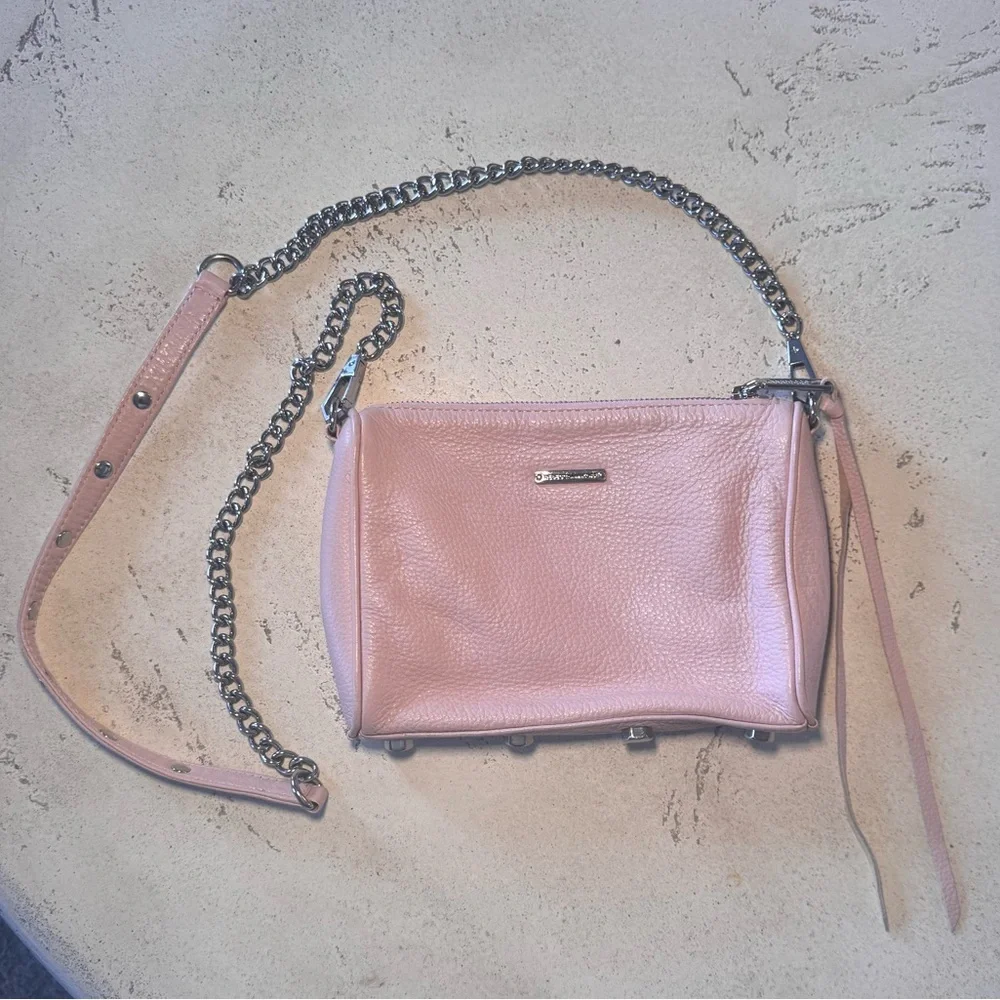 Rebecca Minkoff Pink Leather Crossbody Chain Bag